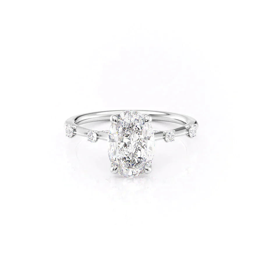 The Serena Set With A 3 Carat Oval Moissanite