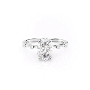 The Serena Set With A 1.5 Carat Oval Moissanite