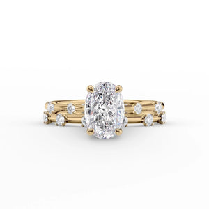 The Serena Set With A 1.5 Carat Oval Lab Diamond