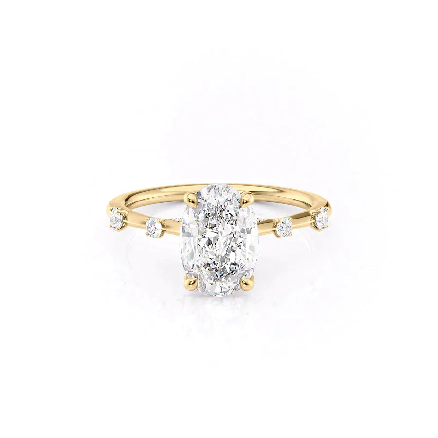 The Serena Set With A 2.5 Carat Oval Lab Diamond