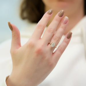 The Serena Set With A 1.5 Carat Oval Lab Diamond