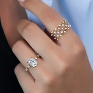 The Serena Set With A 1.5 Carat Oval Lab Diamond
