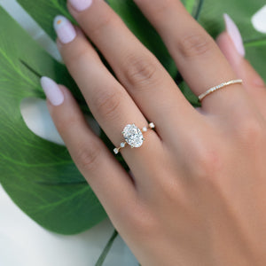 The Serena Set With A 1.5 Carat Oval Lab Diamond