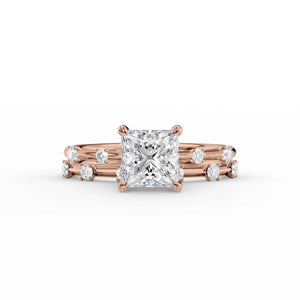 The Serena Set With A 4 Carat Princess Moissanite