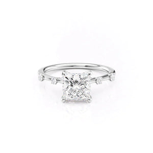 The Serena Set With A 3 Carat Princess Moissanite