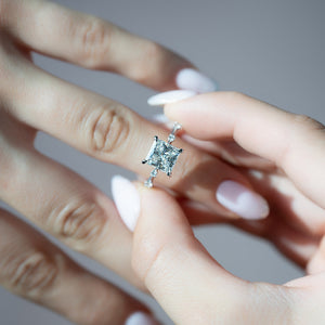 The Serena Set With A 1.5 Carat Princess Lab Diamond
