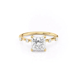 The Serena Set With A 5 Carat Princess Moissanite