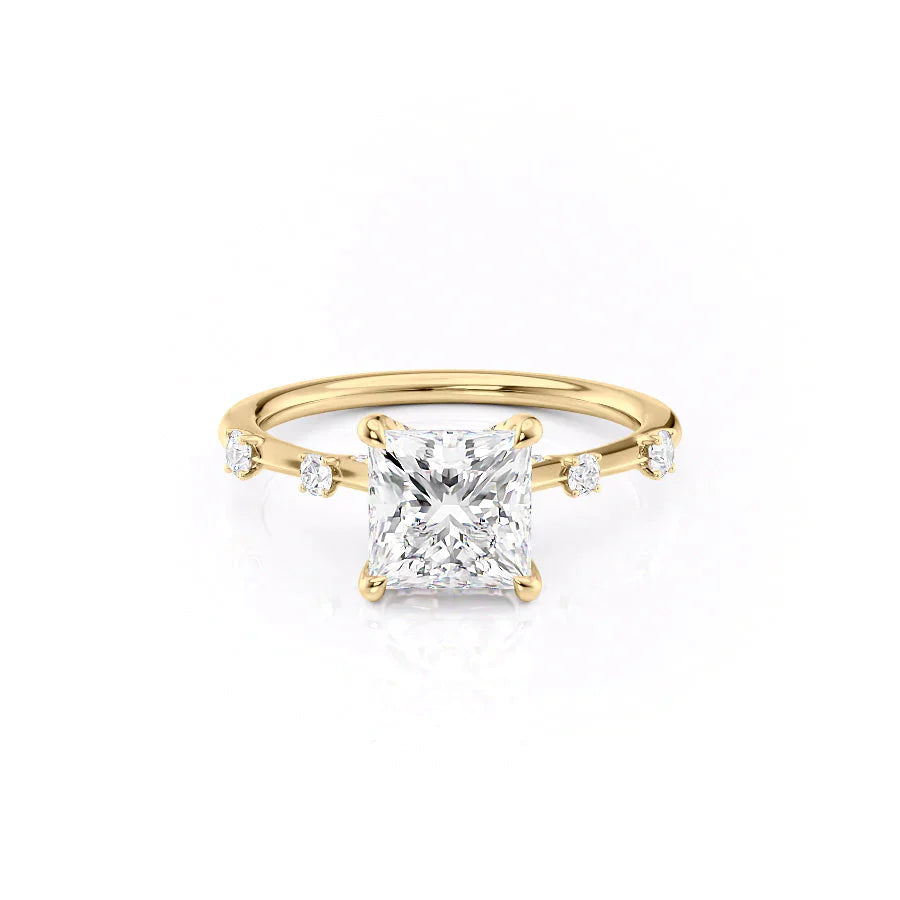 The Serena Set With A 3 Carat Princess Lab Diamond