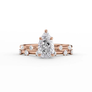 The Serena Set With A 1 Carat Pear Moissanite