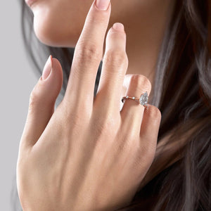 The Serena Set With A 3.5 Carat Pear Moissanite