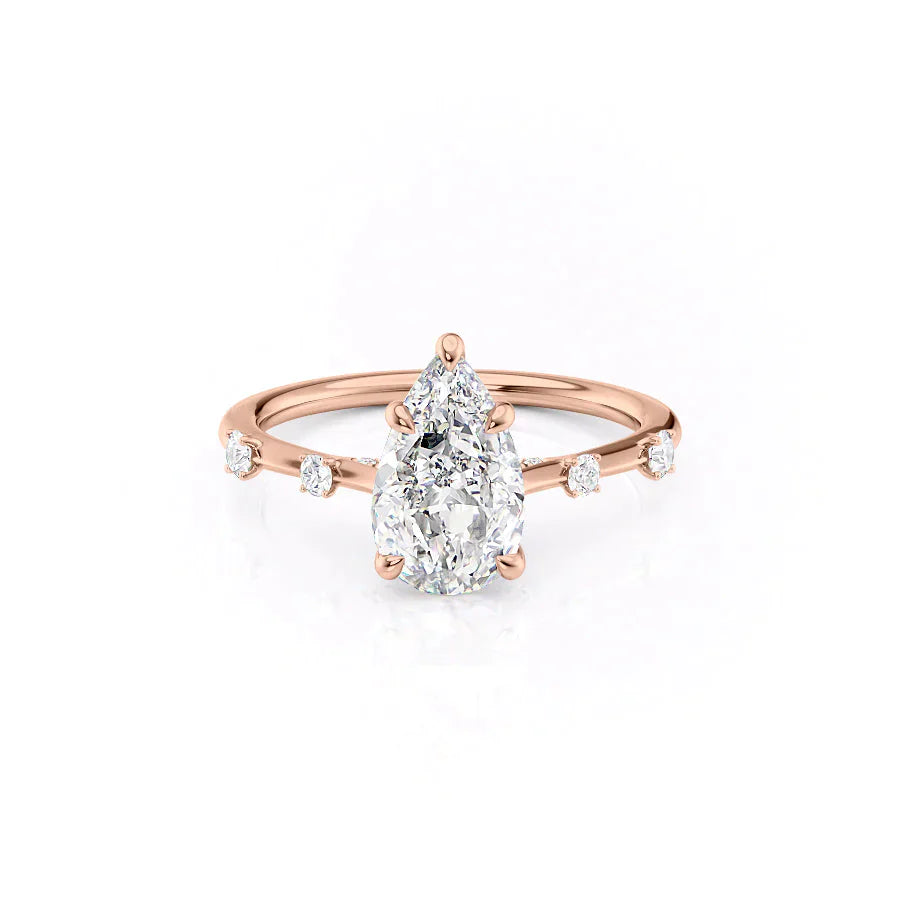 The Serena Set With A 1 Carat Pear Lab Diamond