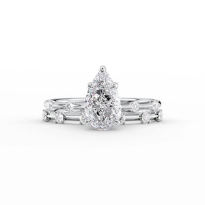 The Serena Set With A 4.5 Carat Pear Moissanite