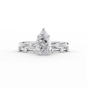 The Serena Set With A 4 Carat Pear Moissanite