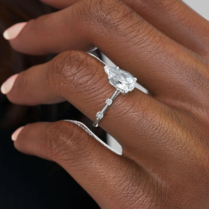 The Serena Set With A 5 Carat Pear Moissanite