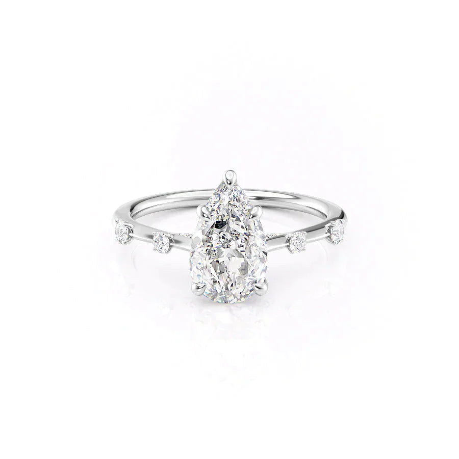 The Serena Set With A 4.5 Carat Pear Moissanite