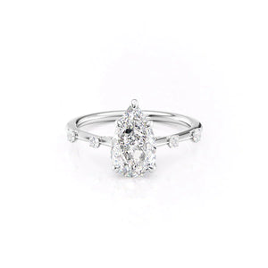 The Serena Set With A 3 Carat Pear Moissanite