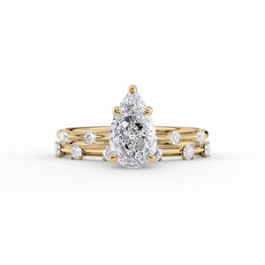 The Serena Set With A 5 Carat Pear Moissanite