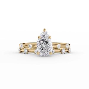 The Serena Set With A 1.5 Carat Pear Moissanite