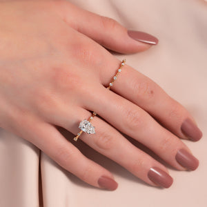 The Serena Set With A 5 Carat Pear Moissanite