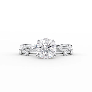 The Serena Set With A 3 Carat Round Moissanite