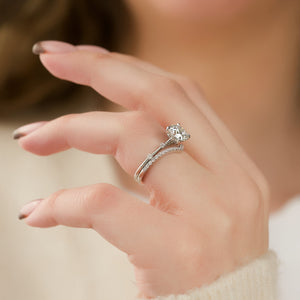 The Serena Set With A 3 Carat Round Moissanite