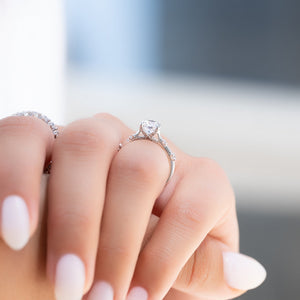 The Serena Set With A 3 Carat Round Moissanite