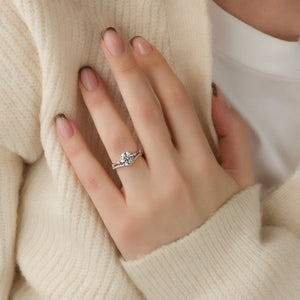 The Serena Set With A 3 Carat Round Moissanite