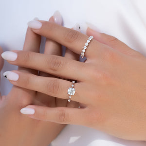 The Serena Set With A 3 Carat Round Moissanite