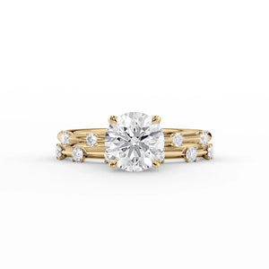 The Serena Set With A 3 Carat Round Moissanite