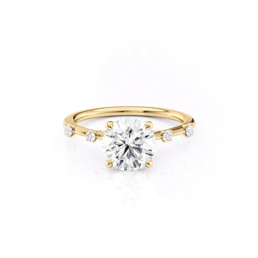 The Serena Set With A 4.5 Carat Round Moissanite