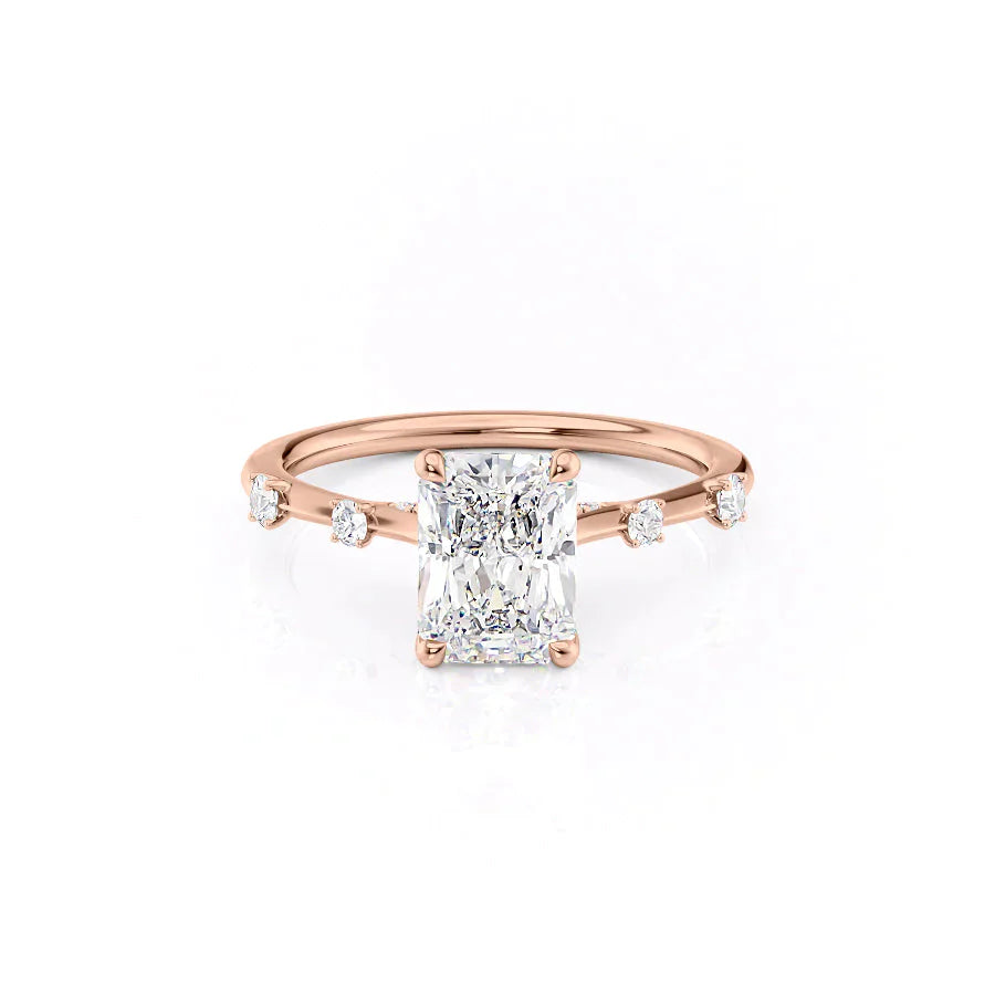 The Serena Set With A 2.5 Carat Radiant Lab Diamond