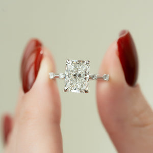 The Serena Set With A 2.5 Carat Radiant Moissanite
