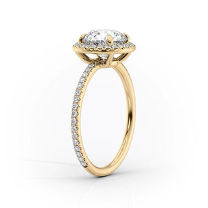 The Michelle Set With A 2 Carat Elongated Cushion Moissanite