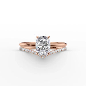 The Low Profile Kamellie Set With A 2.5 Carat Elongated Cushion Moissanite