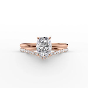 The Low Profile Kamellie Set With A Elongated Cushion Moissanite