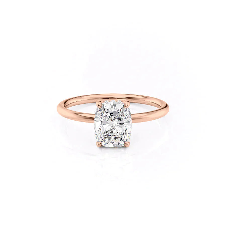 The Low Profile Kamellie Set With A 3.5 Carat Elongated Cushion Moissanite