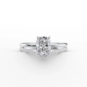 The Low Profile Kamellie Set With A 4.5 Carat Elongated Cushion Moissanite