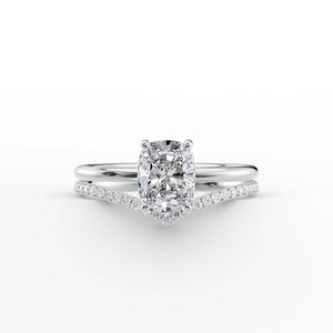 The Low Profile Kamellie Set With A 2 Carat Elongated Cushion Lab Diamond