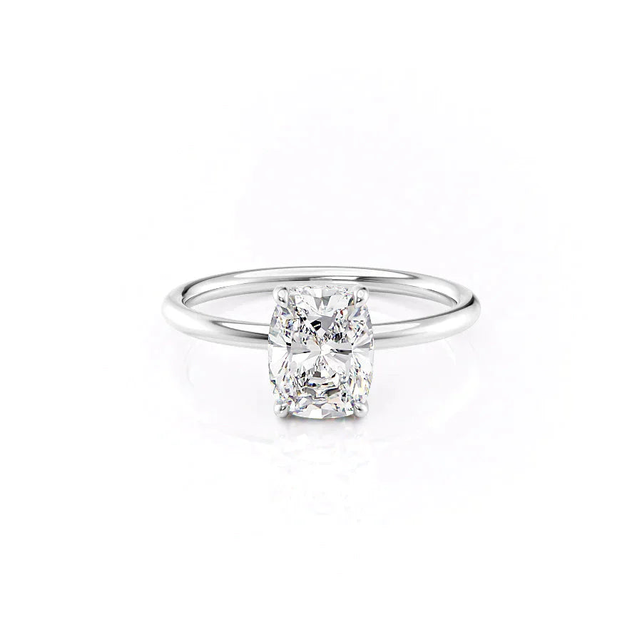 The Low Profile Kamellie Set With A 2 Carat Elongated Cushion Lab Diamond