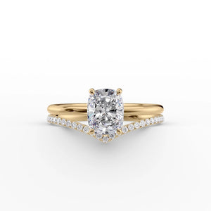 The Low Profile Kamellie Set With A 3 Carat Elongated Cushion Lab Diamond