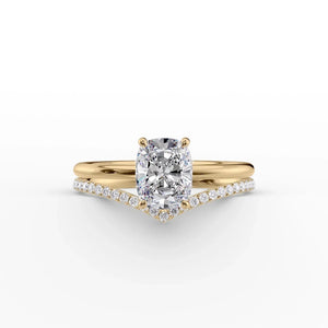 The Low Profile Kamellie Set With A 2 Carat Elongated Cushion Lab Diamond