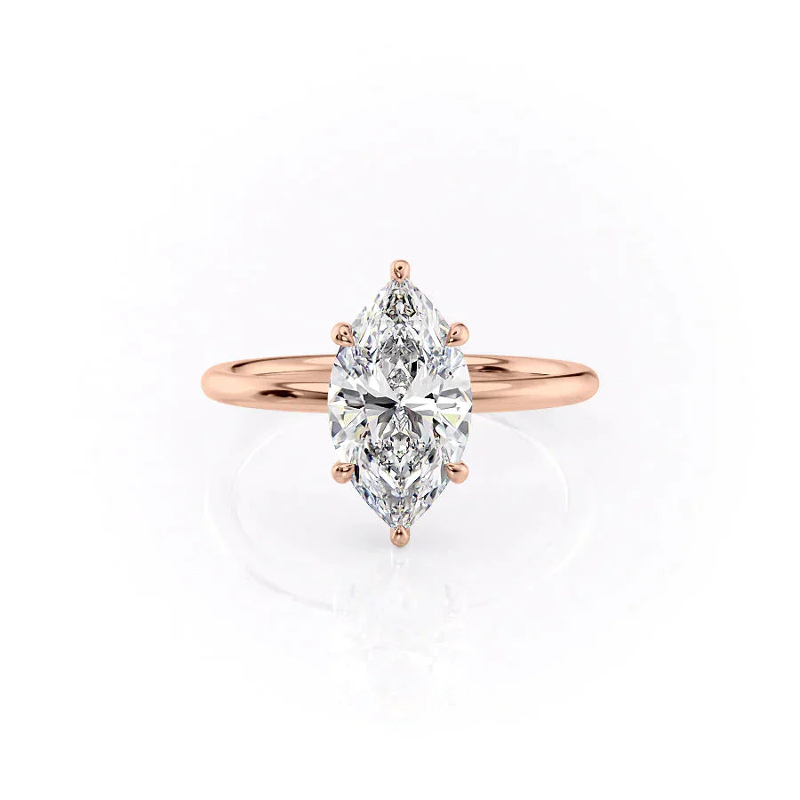 The Low Profile Kamellie Set With A 2 Carat Marquise Lab Diamond