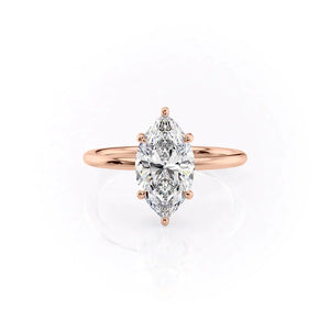 The Low Profile Kamellie Set With A 3 Carat Marquise Lab Diamond