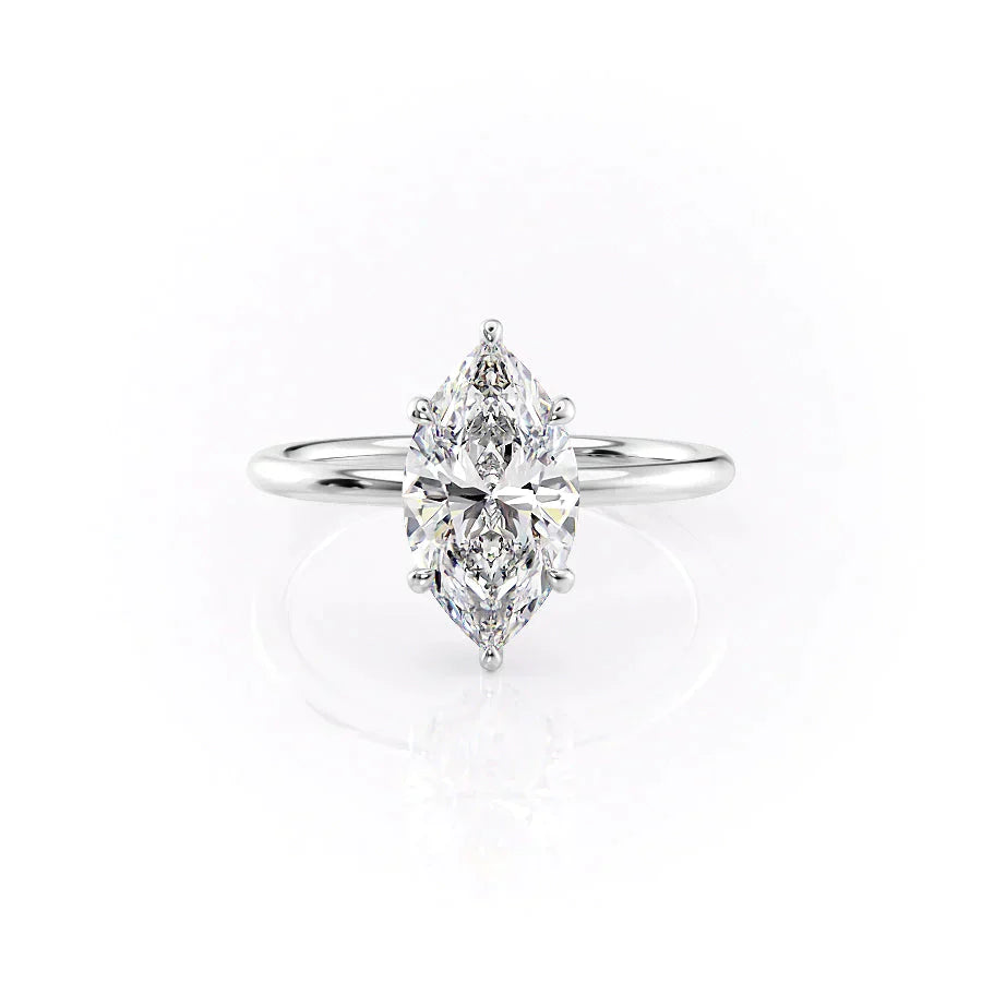 The Low Profile Kamellie Set With A 1.5 Carat Marquise Lab Diamond