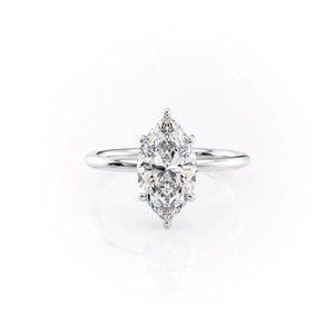 The Low Profile Kamellie Set With A 1.5 Carat Marquise Lab Diamond