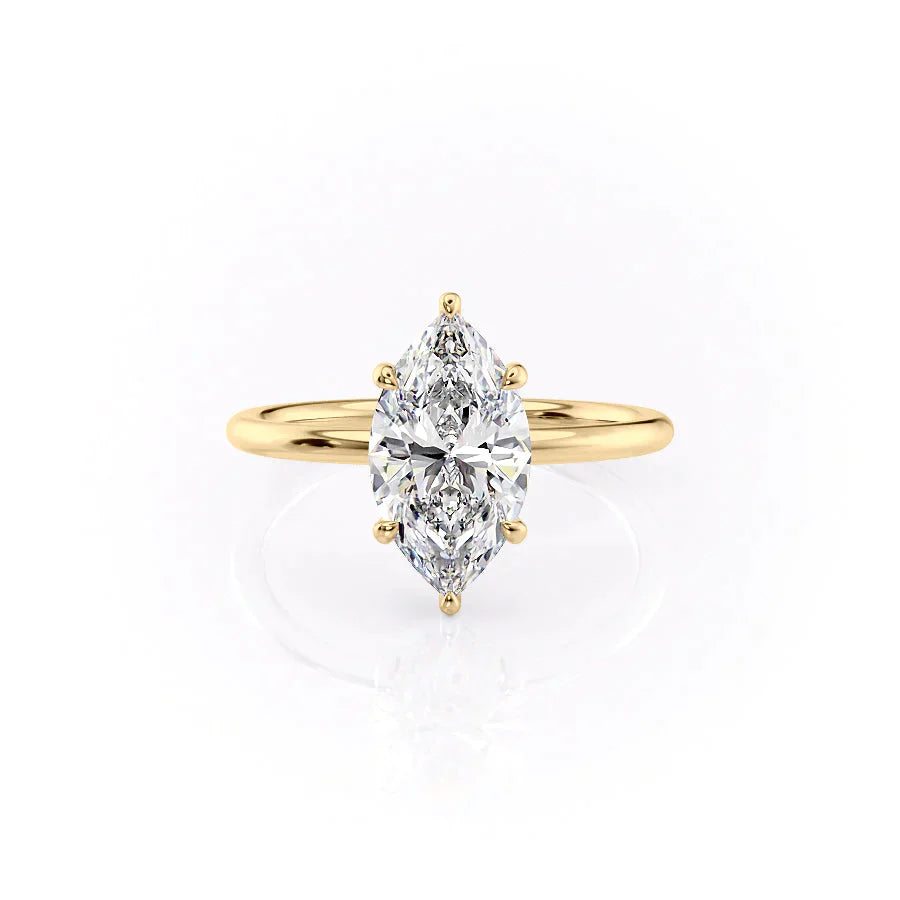 The Low Profile Kamellie Set With A 1 Carat Marquise Lab Diamond