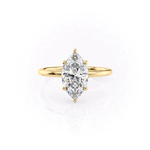 The Low Profile Kamellie Set With A 1.5 Carat Marquise Lab Diamond