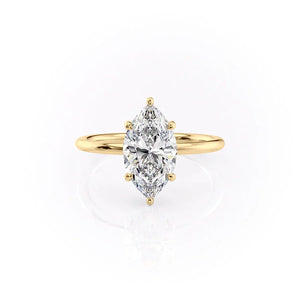 The Low Profile Kamellie Set With A 4.5 Carat Marquise Moissanite
