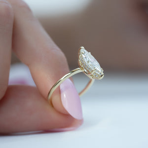 The Low Profile Kamellie Set With A 1.5 Carat Marquise Lab Diamond