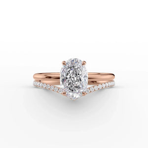 The Low Profile Kamellie Set With A 1 Carat Oval Lab Diamond